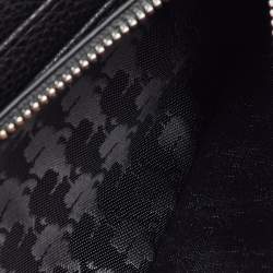 Pre Owned Karl Lagerfeld Black/Pink Leather Wallet on Strap