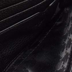 Pre Owned Karl Lagerfeld Black/Pink Leather Wallet on Strap