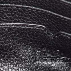 Pre Owned Karl Lagerfeld Black/Pink Leather Wallet on Strap