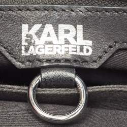 Pre Owned حقيبة كارل لاغرفيلد كي / إكون جلد سوداء بيد علوية