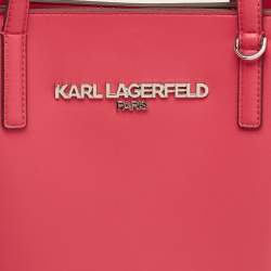 مملوكة مسبقًا Karl Lagerfeld Louise French Rose Leather Tote