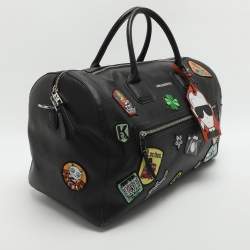مملوكة مسبقًا Karl Lagerfeld Black PVC Patches Duffel Bag