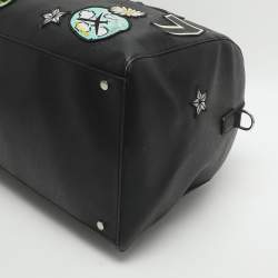 مملوكة مسبقًا Karl Lagerfeld Black PVC Patches Duffel Bag