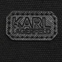 مملوكة مسبقًا Karl Lagerfeld Black PVC Patches Duffel Bag