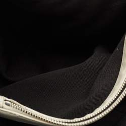 Pre Owned Karl Lagerfeld K/Kuilted Large Blue Denim Jacquard Flap Shoulder Bag