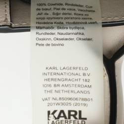 Pre Owned Karl Lagerfeld k/ikonik Grey Leather Top Handle Bag