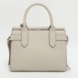 Pre Owned Karl Lagerfeld k/ikonik Grey Leather Top Handle Bag
