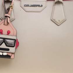 Karl Lagerfeld Grey Textured Leather Tote