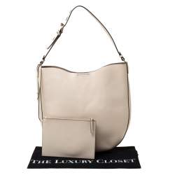 Pre Owned Karl Lagerfeld Cream Leather K/Karry-All Hobo