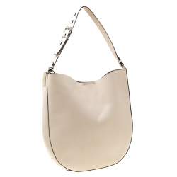 Pre Owned Karl Lagerfeld Cream Leather K/Karry-All Hobo