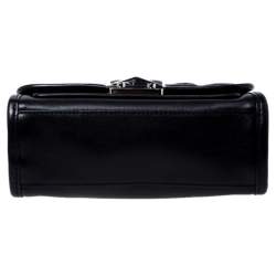 Karl Lagerfeld Black Leather Small K/Kuilted Studs Top Handle Bag
