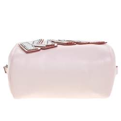 Pre Owned Karl Lagerfeld Pink Leather Wristlet Pouch