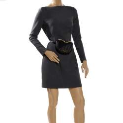 Pre Owned Karl Lagerfeld Black Quilted Leather Belt Bag