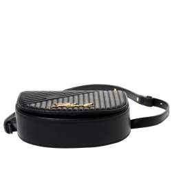 Pre Owned Karl Lagerfeld Black Quilted Leather Belt Bag