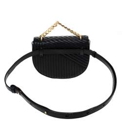 Pre Owned Karl Lagerfeld Black Quilted Leather Belt Bag