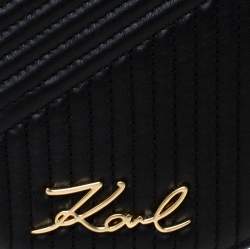 Pre Owned Karl Lagerfeld Black Quilted Leather Belt Bag