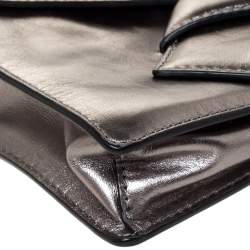 Pre Owned Karl Lagerfeld Metallic Leather and Suede Flap Shoulder Bag
