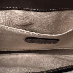 Pre Owned Karl Lagerfeld Metallic Leather and Suede Flap Shoulder Bag