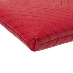 Pre Owned Karl Lagerfeld Red Leather Gigi Crossbody Bag