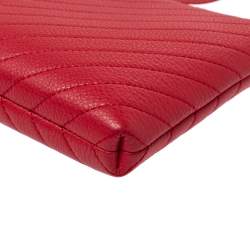 Pre Owned Karl Lagerfeld Red Leather Gigi Crossbody Bag