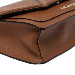 Pre Owned Karl Lagerfeld Brown Leather K/Klassik Shoulder Bag