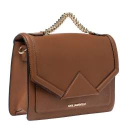 Pre Owned Karl Lagerfeld Brown Leather K/Klassik Shoulder Bag