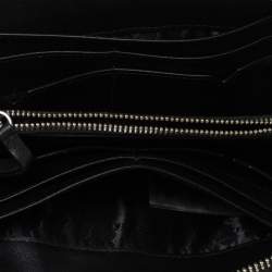 Pre Owned Karl Lagerfeld Black/Blue Leather Zip Around Wallet