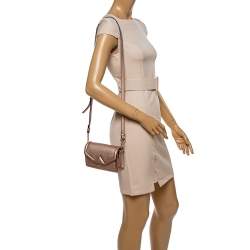 Karl Lagerfeld Metallic Rose Gold Leather Mini K/Klassic Crossbody Bag