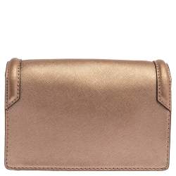 Karl Lagerfeld Metallic Rose Gold Leather Mini K/Klassic Crossbody Bag