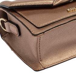 Karl Lagerfeld Metallic Rose Gold Leather Mini K/Klassic Crossbody Bag