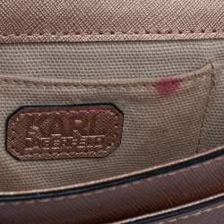 Karl Lagerfeld Metallic Rose Gold Leather Mini K/Klassic Crossbody Bag
