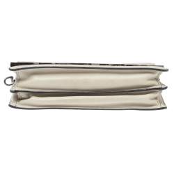 Pre Owned Karl Lagerfeld Beige Leather K/Signature Crossbody Bag