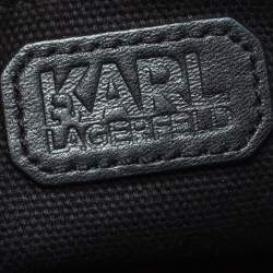 Karl Lagerfeld Black Leather K/Signature Crossbody Bag