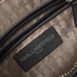 Pre Owned Karl Lagerfeld Grey Leather Maybelle Choupette Crossbody Bag