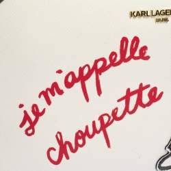 Pre Owned Karl Lagerfeld White Leather Maybelle Choupette Crossbody Bag             