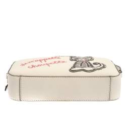 Pre Owned Karl Lagerfeld White Leather Maybelle Choupette Crossbody Bag             