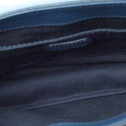 Karl Lagerfeld Blue/Yellow Leather K/Klassik Zigzag Shoulder Bag