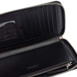 Pre Owned Karl Lagerfeld Pink/Black Leather Choupette Zip Around Continental Wallet