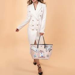 Karl Lagerfeld Pink/Black Leather K/jet Choupette Shopper Tote 