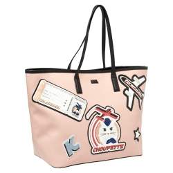 Karl Lagerfeld Pink/Black Leather K/jet Choupette Shopper Tote 