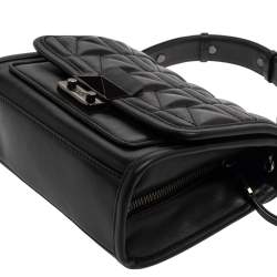 Pre Owned Karl Lagerfeld Black Quilted Leather Shoulder Bag