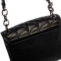 Pre Owned Karl Lagerfeld Black Quilted Leather Shoulder Bag