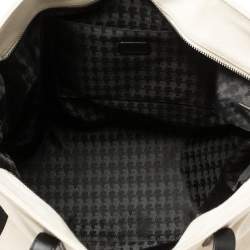 Pre Owned Karl Lagerfeld Cream White/Black Canvas Rue St Guillaume Tote