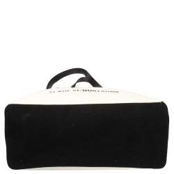 Pre Owned Karl Lagerfeld Cream White/Black Canvas Rue St Guillaume Tote