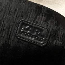 Pre Owned Karl Lagerfeld Cream White/Black Canvas Rue St Guillaume Tote