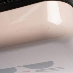 Pre Owned Karl Lagerfeld Light Pink Plastic Kat Expandable 4 Wheel Luggage