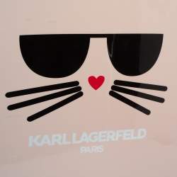 Pre Owned Karl Lagerfeld Light Pink Plastic Kat Expandable 4 Wheel Luggage