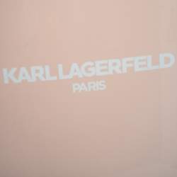 Pre Owned Karl Lagerfeld Light Pink Plastic Kat Expandable 4 Wheel Luggage