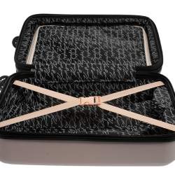 Pre Owned Karl Lagerfeld Light Pink Plastic Kat Expandable 4 Wheel Luggage