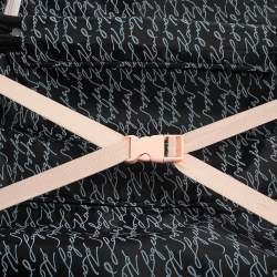 Pre Owned Karl Lagerfeld Light Pink Plastic Kat Expandable 4 Wheel Luggage